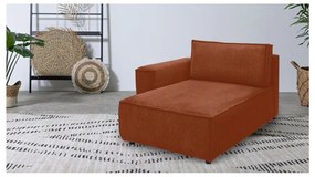 Диван модул от велур в тухлен цвят, ляв ъгъл Nihad modular - Bobochic Paris