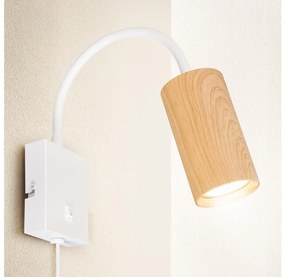 Brilagi - Гъвкав аплик SELE 1xGU10/30W/230V бял/дъбов декор