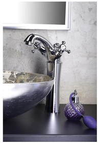 Стояща батерия за мивка в лъскаво-сребрист цвят Antea – Sapho