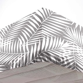 Бяло-сив еластичен памучен чаршаф 160x200 cm Botania – douceur d'intérieur