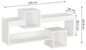 Стенен рафт Шели 184-000106 бял цвят
