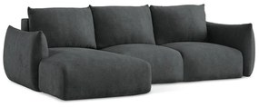 Тъмносив шенилов сгъваем ъглов диван (ляв ъгъл) Leila – Makamii