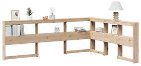 859262 vidaXL Табла за книги с L-образна, 150 см, масивно дърво бор