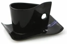 Порцеланова чаша с чинийка черна DY1559 100ml.