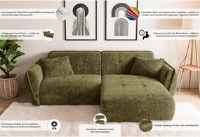 Зелен шенилов ъглов диван (десен ъгъл) Nelia – Ropez