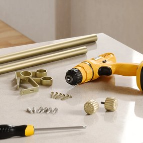 Матово златист стоманен разширяем прът за завеси 168 - 305 cm Cleo – Umbra