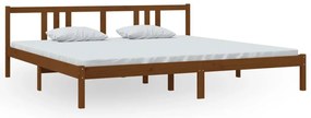 814907 vidaXL Рамка за легло, меденокафява, дърво масив, 200x200 см