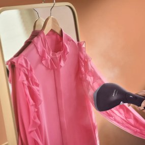 Уред за гладене с пара Philips STH7050/30, 1500W, 100 + 200 мл, 28 г/мин, OptimalTEMP, Регулируема глава, 2 нива на пара, Аксесоари, Черен/лилав