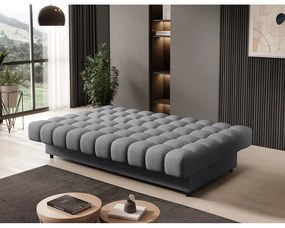 Сив шенилов сгъваем/с място за съхранение диван 197 cm Clareta – ELTAP