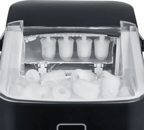Ледогенератор Caso IceChef Compact 3401, 120W, 1 л, 12 кг/24 ч, 2 размера, Самопочистване, Компресорен, Черен мат