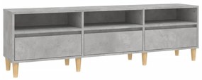 831913 vidaXL ТВ шкаф, бетонно сиво, 150x30x44,5 см, инженерно дърво