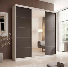 Гардероб Barry 200 плъзгащ-Бяло-Черно