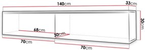 TV шкаф Alone-Mauro-Дължина: 140 cm