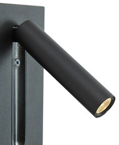 Модерна стенна лампа черна вкл. LED - Plaza