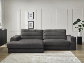 Антрацитен кадифен ъглов диван (ляв ъгъл) Sierra – Bobochic Paris