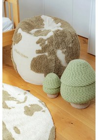 Детски пуф в зелен и кремав цвят World Map – Lorena Canals