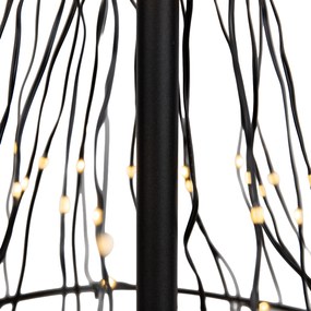 Коледна подова лампа черно дърво 150 см вкл. LED с таймер IP44 - Ugoku