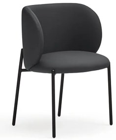 Черни тапицирани трапезни столове в комплект 2 бр. Mogi – Teulat