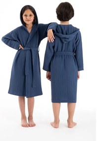 Тъмносиня муселинова детска хавлия размер 5-6 години Muslin – Foutastic