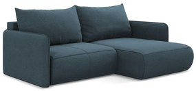Син разтегателен ъглов диван с място за съхранение (десен ъгъл) Nanea – Makamii