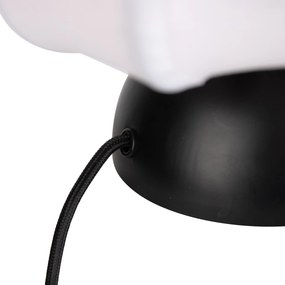 Japandi настолна лампа черна с бял абажур - Nori