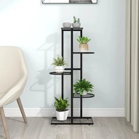 336110 vidaXL 5-етажна поставка за цветя, 43x22x98 см, черен, метал