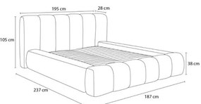 Тъмносиньо двойно тапицирано легло с място за съхранение с включена подматрачна рамка 140x190 cm Denali – Bobochic Paris