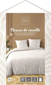 Бежово двойно /удължено 3 части памучно спално бельо 240x220 cm Morgane – douceur d'intérieur