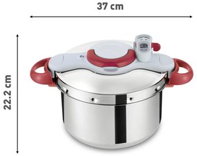 Тенджера под налягане от неръждаема стомана 6 л Clipso Minut Perfect - Tefal