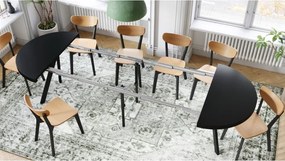 ЕКСПАНСО Черен мат/черни крака - ГОЛЯМА КРЪГЛА МАСА Ø110 РАЗТЕГАТЕЛНА ДО 310 cm С КРАКА Y ЛОФТ/ИНДУСТРИАЛНА