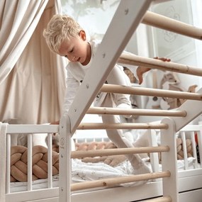 Розов/естествен пиклер триъгълник от масивен бор 112x61x94 cm Montessori – Meowbaby