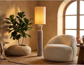 Черна/кремава подова лампа с текстилен абажур (височина 145 cm) Nairobi – Mauro Ferretti