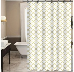 Завеса за душ TORO EASY 178x199 см бяла/жълта