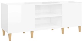 831927 vidaXL Шкаф за грамофонни плочи бял гланц 121x38x48 см инженерно дърво