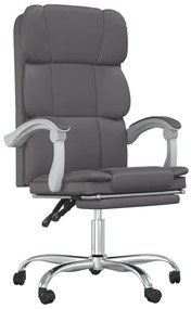 349631 vidaXL Наклоняем офис стол, сив, изкуствена кожа