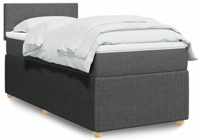 3289577 vidaXL Боксспринг легло с матрак, тъмносив, 80x200 см, плат
