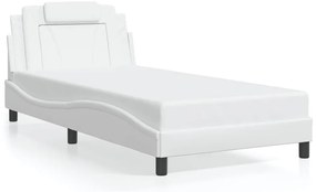3208076 vidaXL Рамка за легло Viana без матрак, бяла, 100x200 см, изкуствена кожа