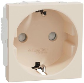 SE Контакт шуко с детска защита винт 2 мод. цвят Крем Unica  - NU303744