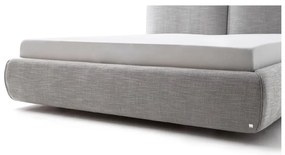 Сиво двойно легло 180x200 cm тапицирано с място за съхранение с включена подматрачна рамка Atesio – Meise Möbel