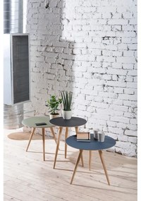 Odkládací stolek z dubového dřeva s černou deskou Gazzda Arp, ⌀ 45 cm