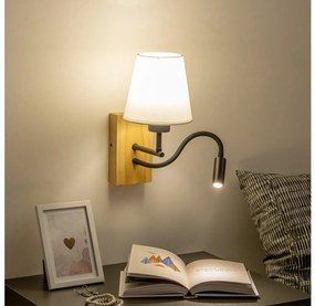 Brilagi - LED Аплик NUBILA WOOD 1xE27/25W/230V + LED/3W дъб/кремав