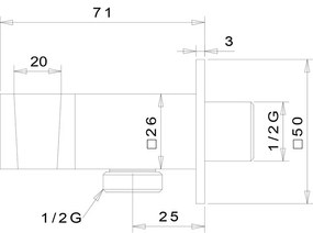 Месингова част за свързване към душ в лъскаво сребристо – Sapho