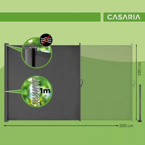 Разтегателна странична тента за тераси и балкони 180 x 300 см