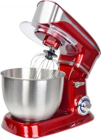 Втора ръка: Планетарен миксер с иноксова купа Royalty Line RL-PKM1900.7, 1900W, 6.5 литра, 6 скорости + Pulse, Приставки, Червен