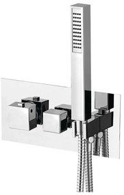 Вградена душ батерия в лъскаво-сребрист цвят (2 изхода) Latus – Sapho