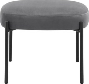 Сив кадифен фотьойл с табуретка Jerry – Støraa