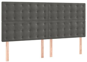 3116833 vidaXL Горни табли за легло, 4 бр, тъмносиви, 100x5x78/88 см, кадифе
