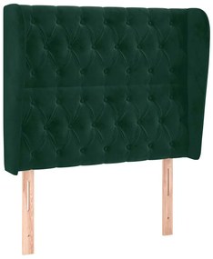 3118337 vidaXL Горна табла за легло с уши, тъмносива, 103x23x118/128 см кадифе