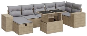 3327949 vidaXL Градински комплект диван с възглавници 5 части бежов полиратан