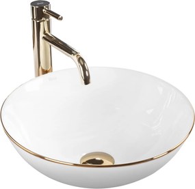 Умивалник за плот Rea Stella White gold edge